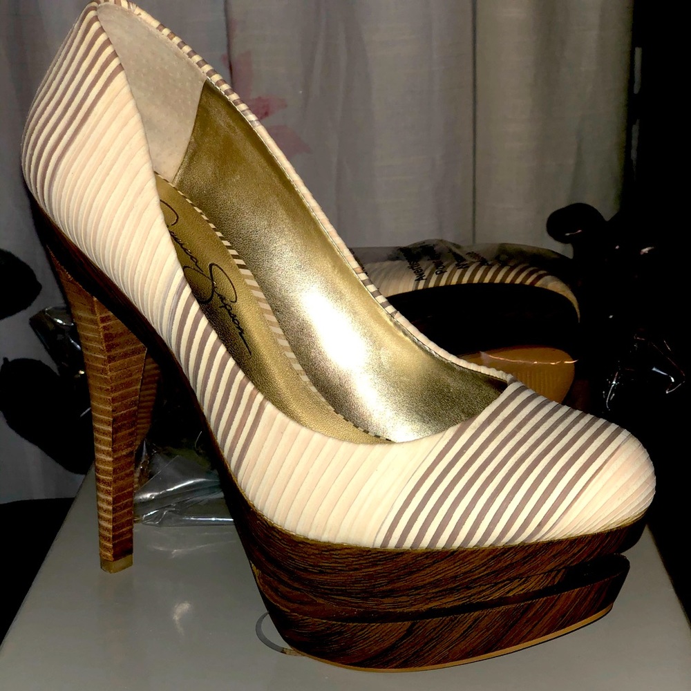 Jessica Simpson Colie Sand Seaside Stripe Heels